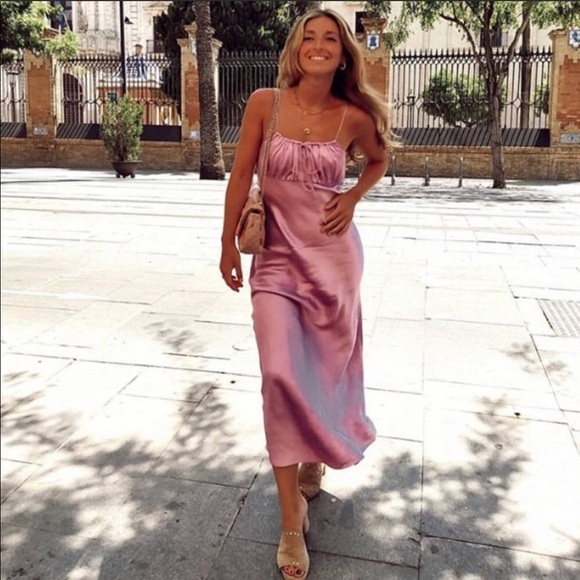 Last 1🔥 NWT Zara lilac purple satin dress - Picture 10 of 14